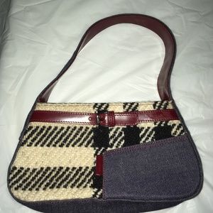 Burberry London Nova Check Burgundy Denim Purse